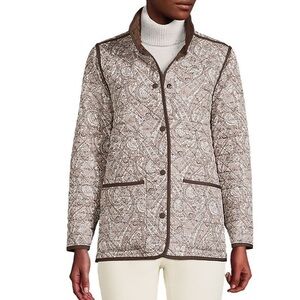 Lands End Womens Insulated Reversible Barn Jacket size Large Petite